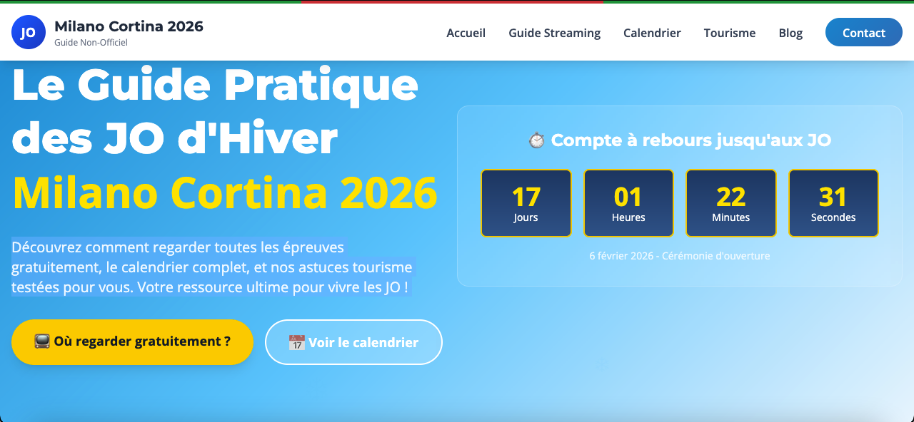 Le Guide Pratique des JO d'Hiver Milano Cortina 2026